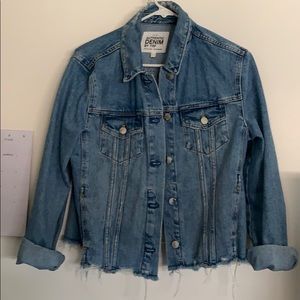 zara trf distressed denim jean jacket
